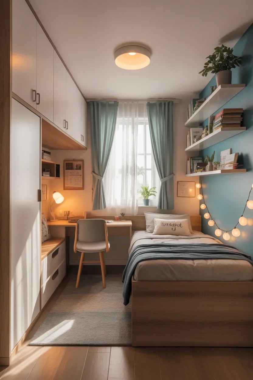 Luxurious textures enhancing the teen bedroom experience.