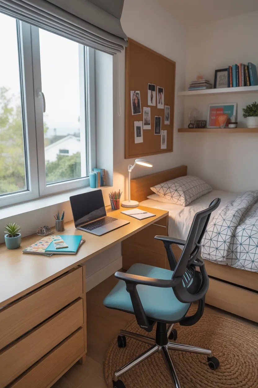 Cozy reading nook with inviting armchair and books.