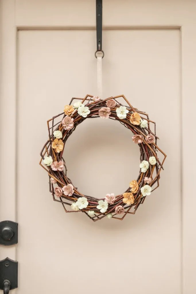 Vibrant spring wreath ideas with mixed flower arrangements