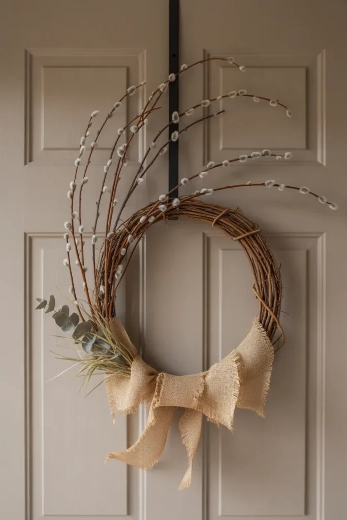 Sophisticated spring wreath ideas featuring white roses