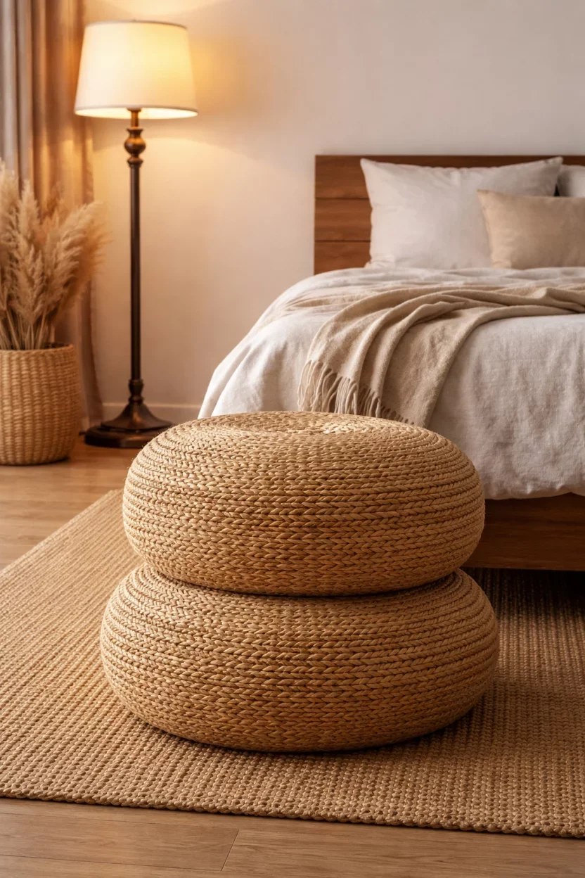 Coastal charm with nautical decor elements in a bedroom.