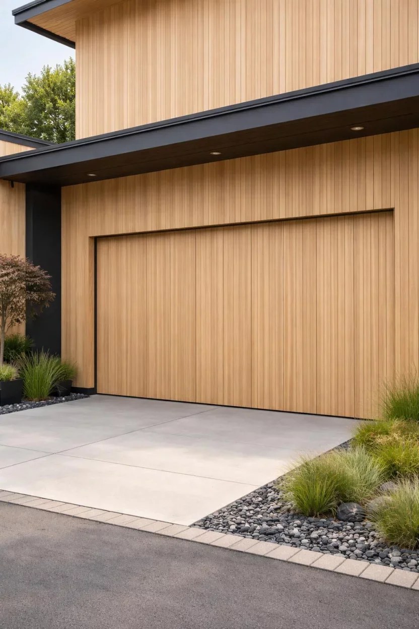 Sleek white aluminum garage door for a clean modern look.