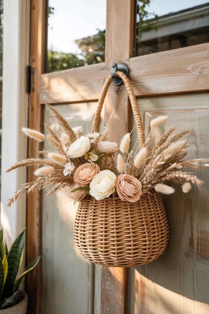 Seasonal summer door hanger ideas blending bright colors and natural themes