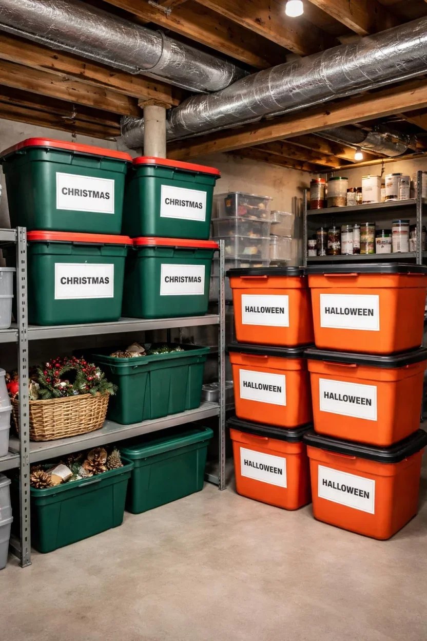 Smart vertical storage solutions using high shelves.