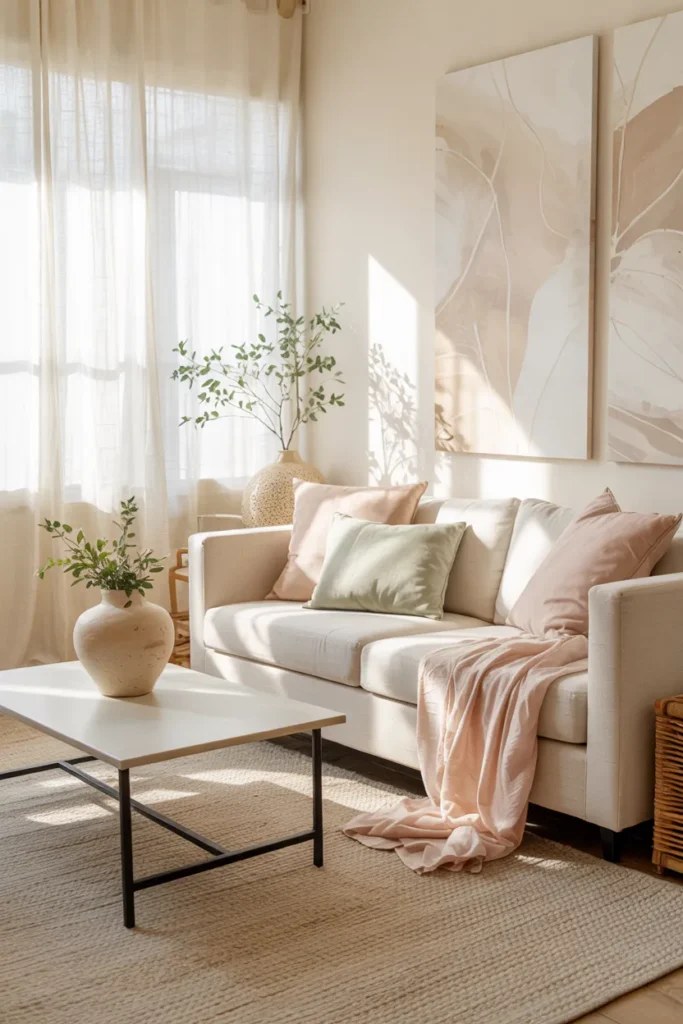Open layout showcasing stunning modern summer living room ideas.