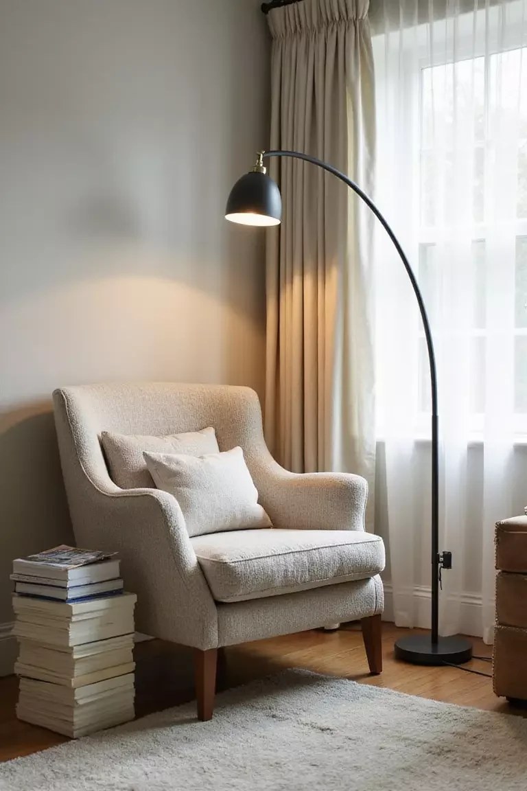 Cozy window seat offers a personal retreat in the home.