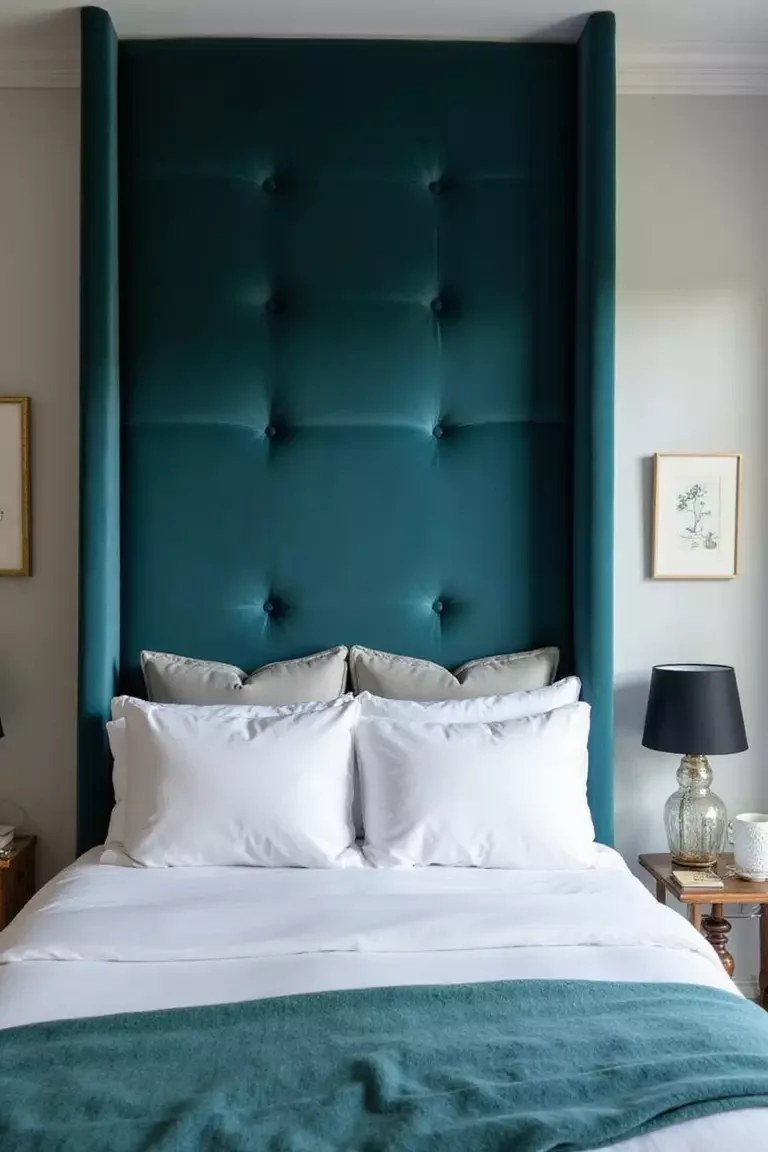 Charming lavender room radiates calm and comfort.