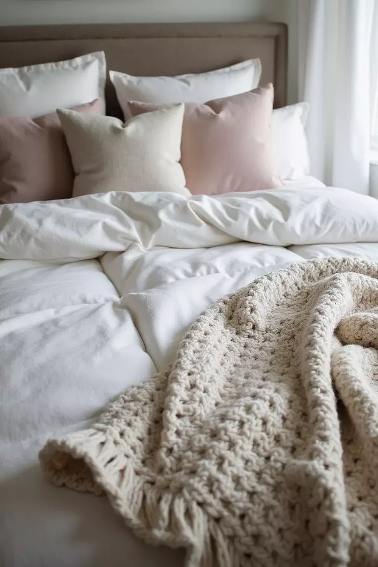 Beautiful vintage decor adds character to the bedroom.
