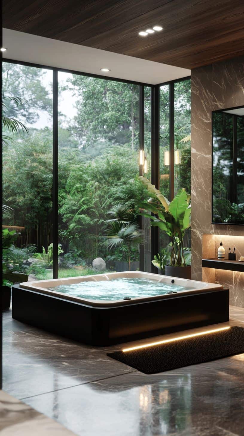 Compact jacuzzi space designed for small bathrooms.