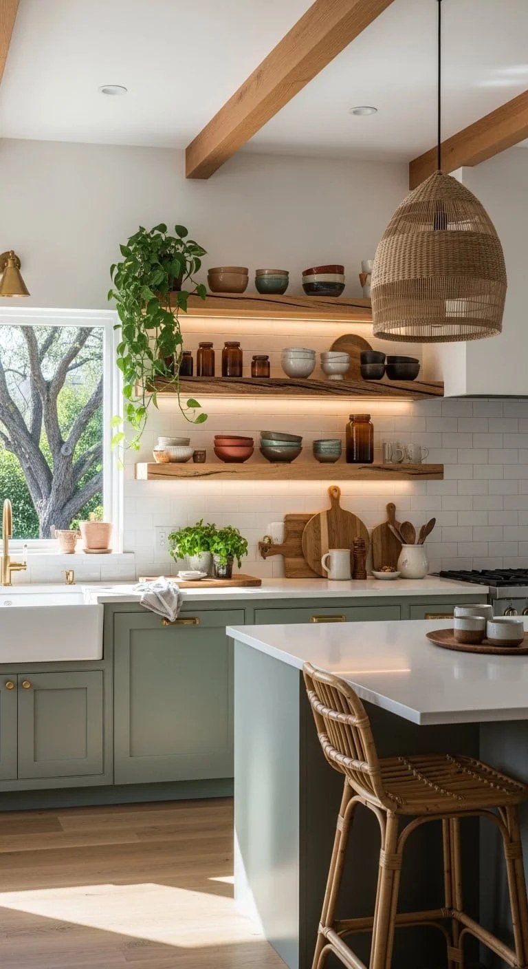 Rustic kitchen featuring smart storage solutions for organization