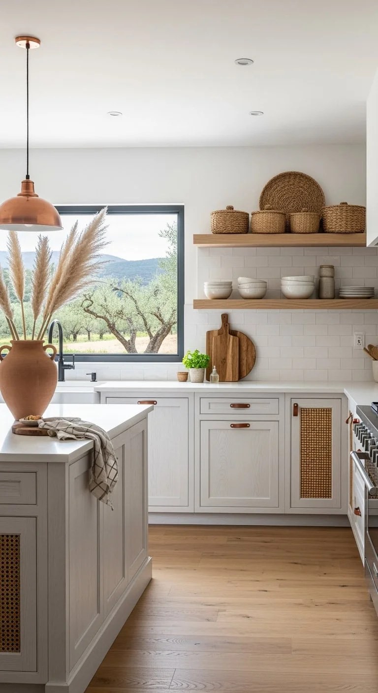 Natural stone backsplashes enhancing the beauty of wood accents