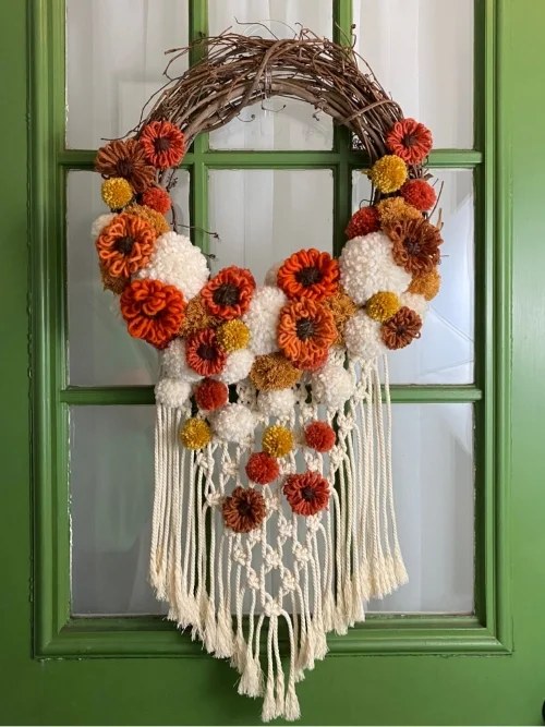 Multi-colored boho macrame wall hangings enhancing boho aesthetics