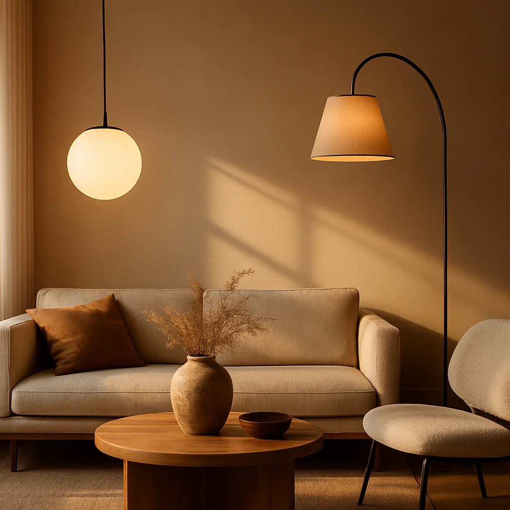 Layered textures in a warm and inviting living room
