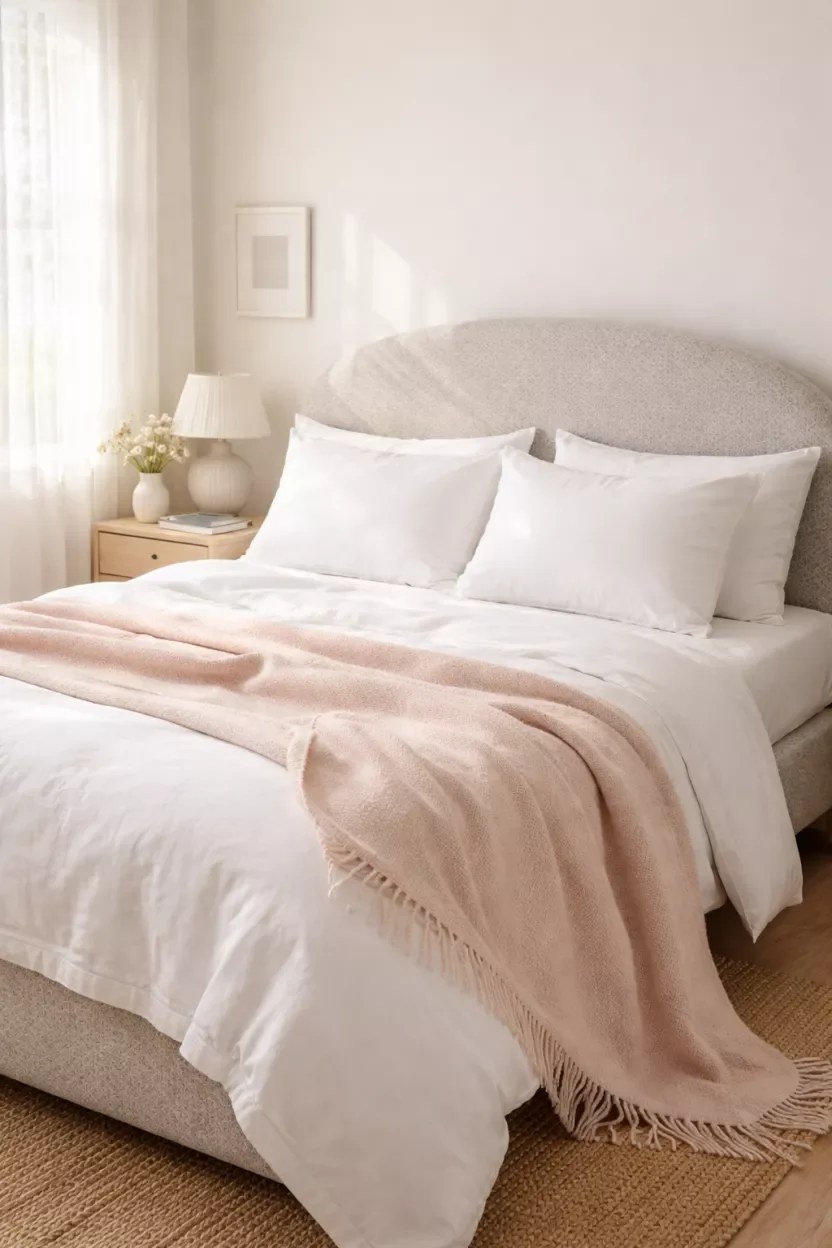 Lush indoor plants bringing life to a stylish bedroom.
