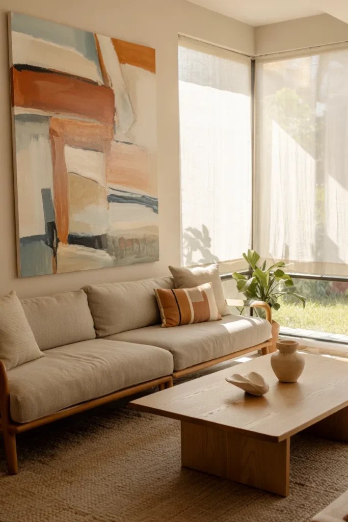 Cozy throw blankets for a warm summer living room feel