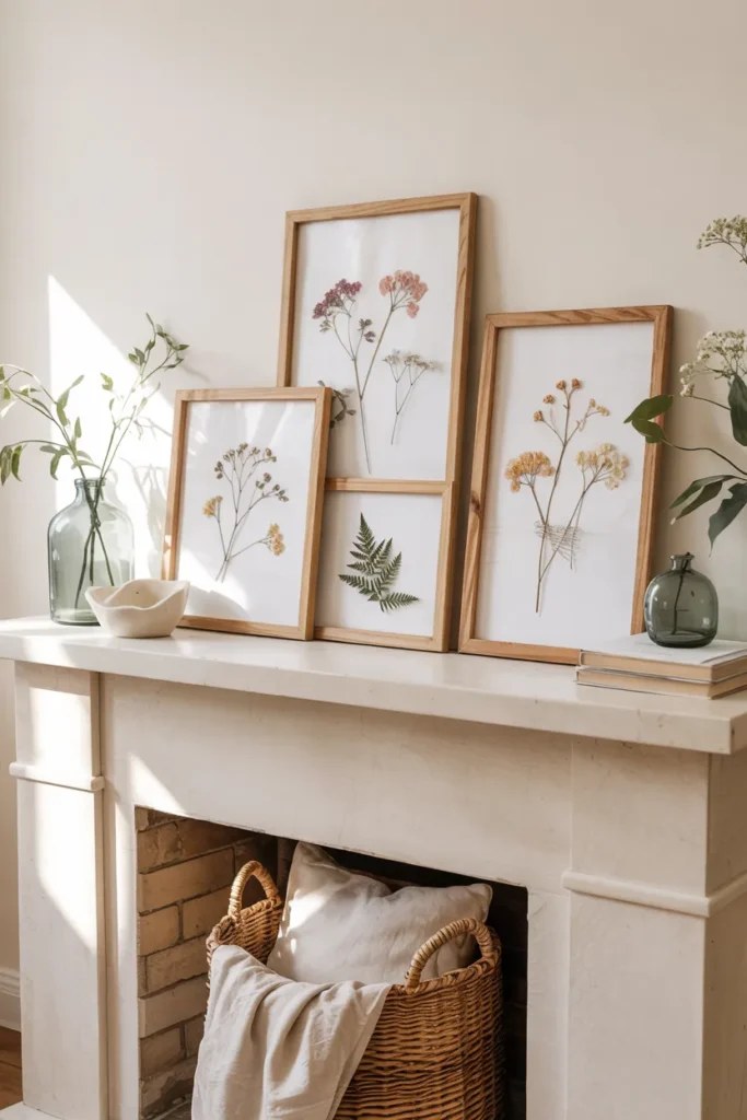 Inviting summer mantel decor ideas adorned with cozy textiles and fabrics