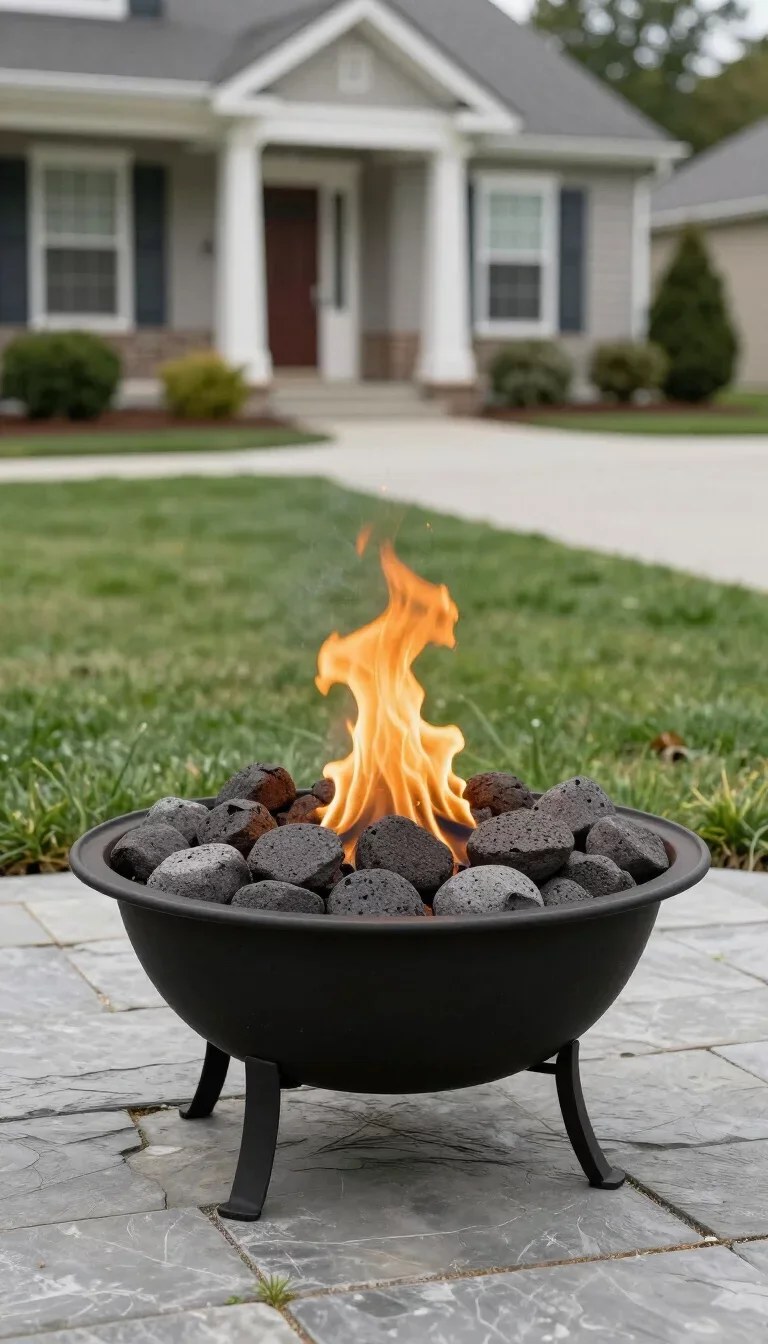 Twinkling string lights creating a cozy atmosphere outdoors.