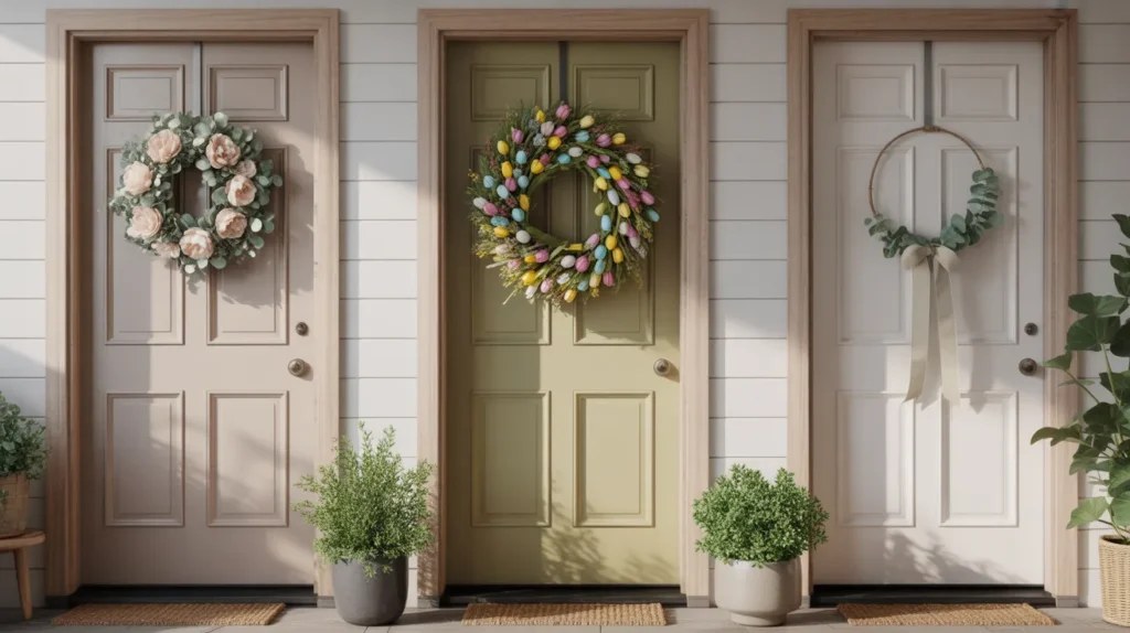 Elegant spring wreath ideas featuring blooming flowers and pastel colors
