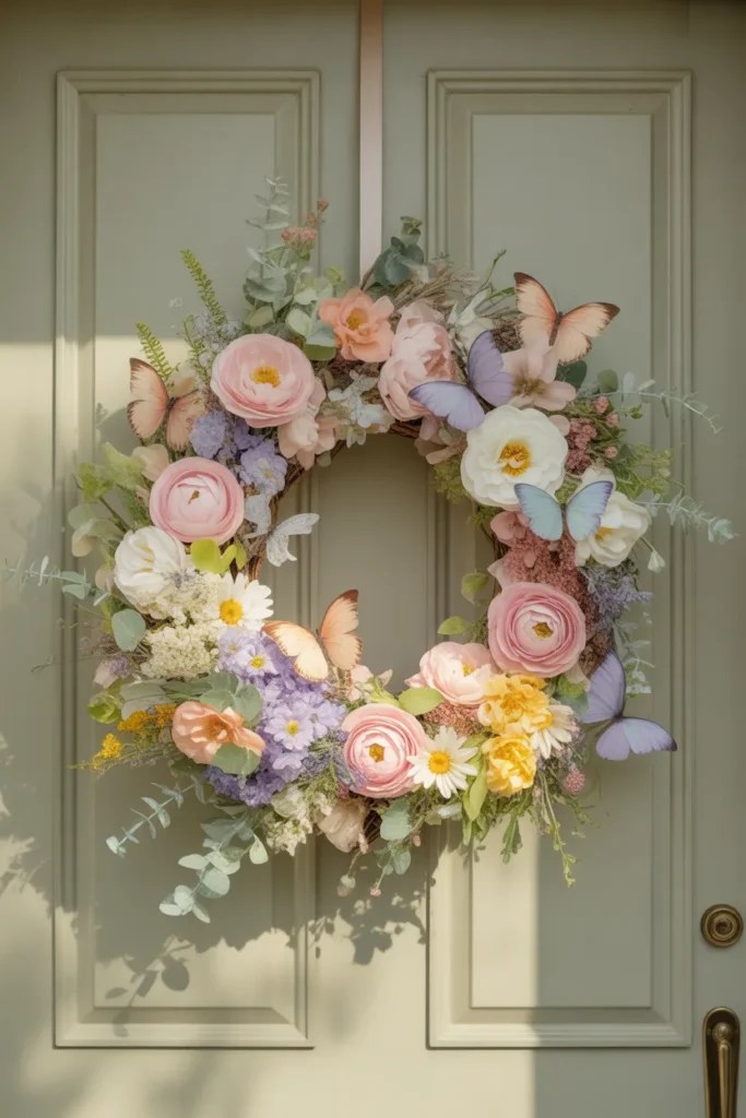 Festive spring wreath ideas incorporating traditional Easter elements