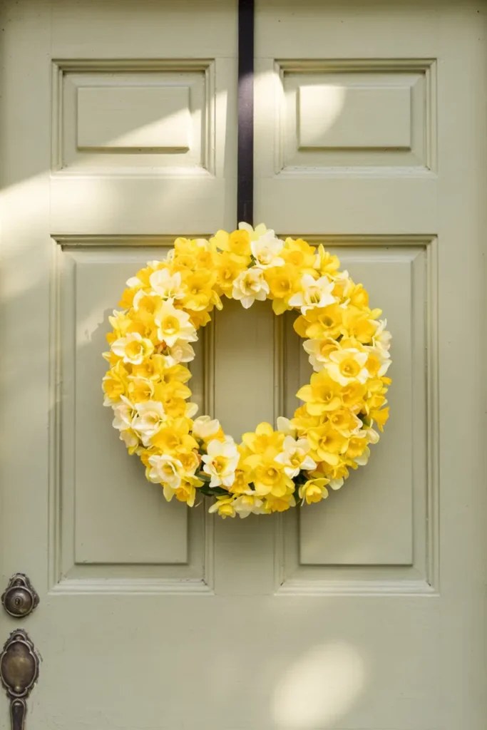 Vibrant spring wreath ideas made with peonies and lush greens