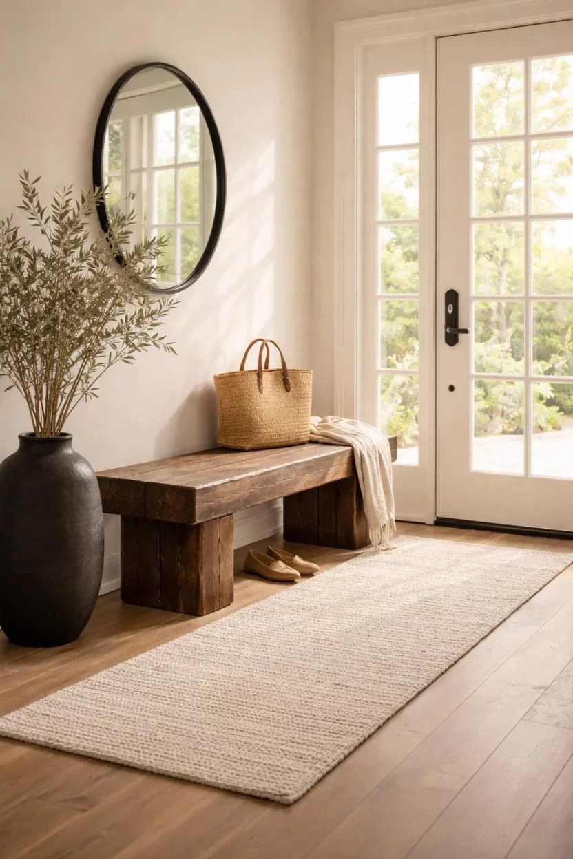 Whimsical entryway bench ideas with playful patterns and colors