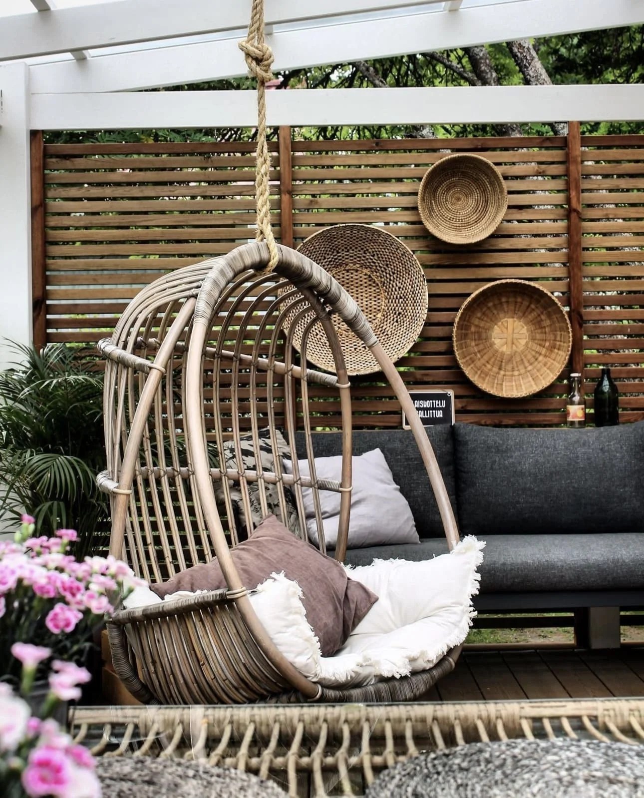 Relaxed outdoor living area showcasing Bohemian elements