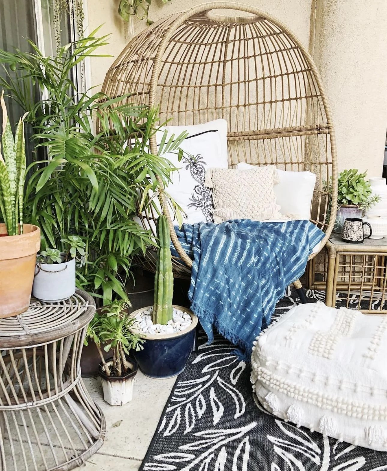 Rustic wooden outdoor furniture in a garden setting