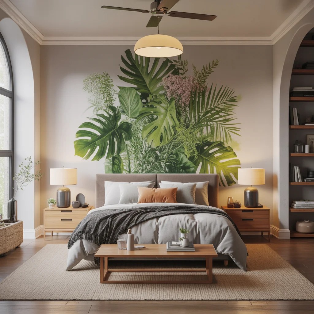 Cozy bed layered with plush textures and decorative pillows.