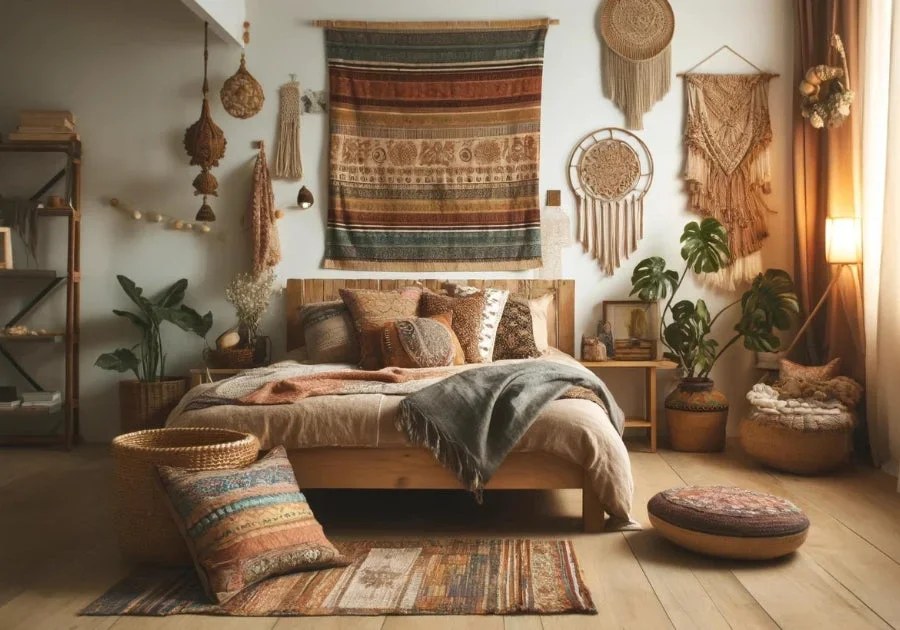 Cozy nook with floor cushions and a reading lamp for relaxation.