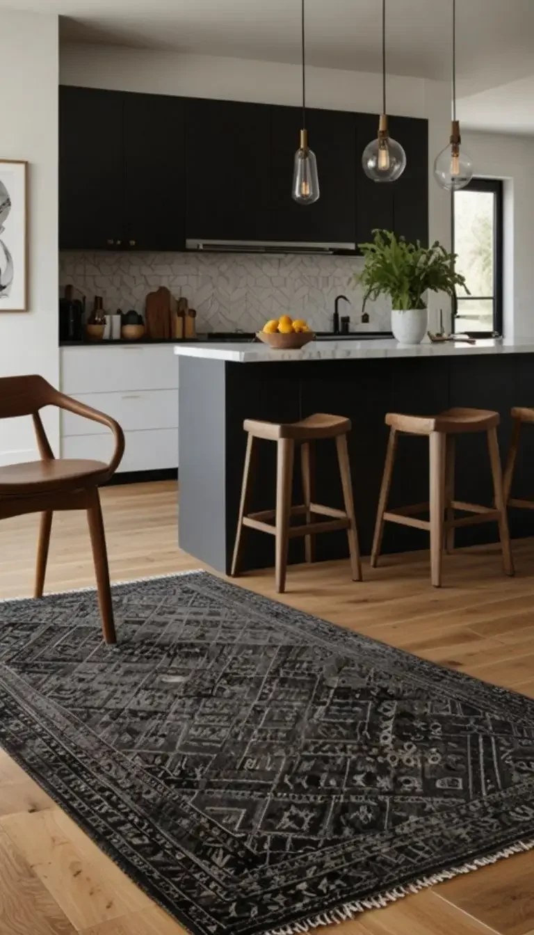Minimalist black accents creating a chic atmosphere.